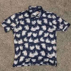 Navy Palm Print Men's Shirt
